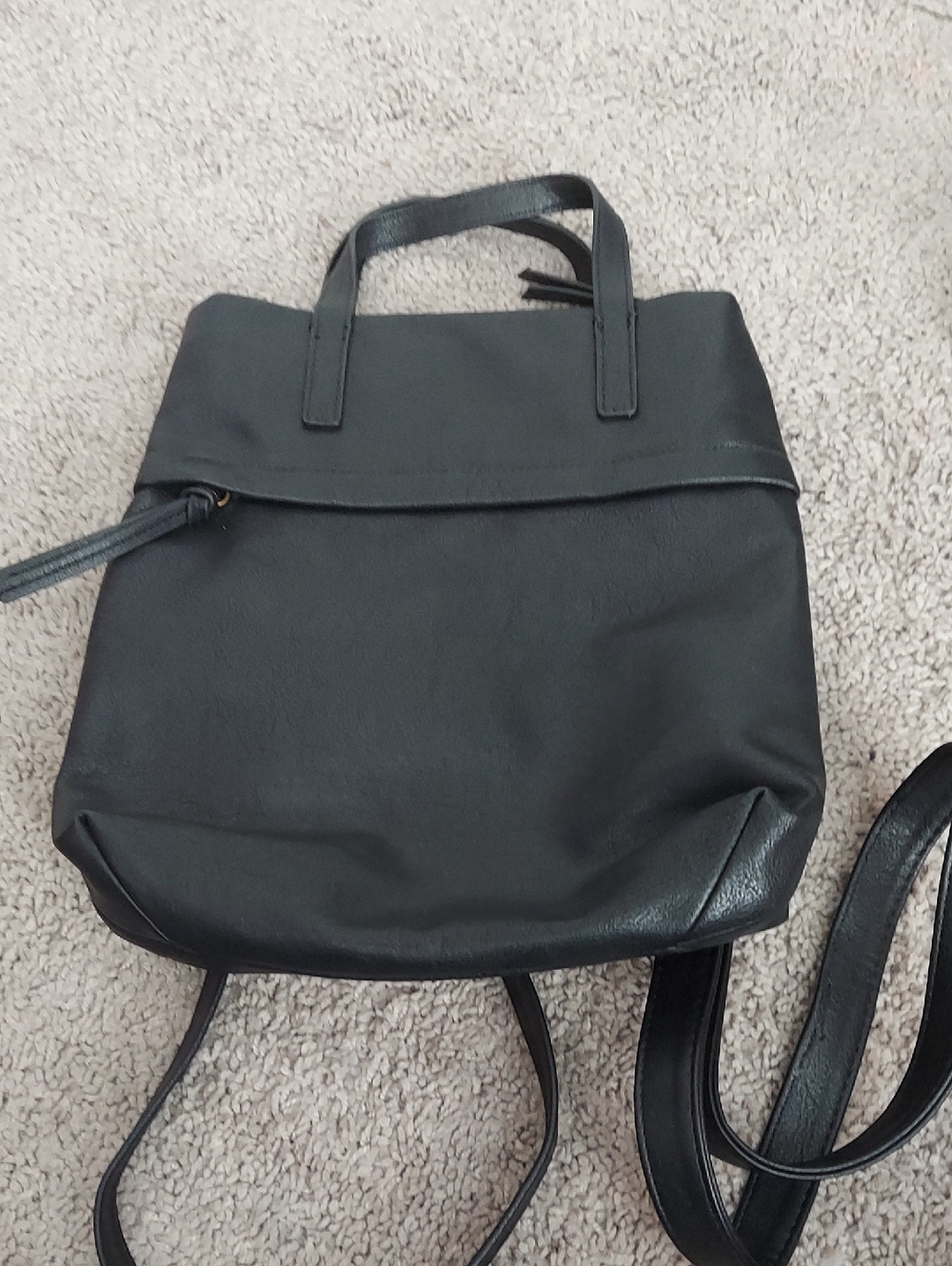 Classic Black Women's Tote Backpack - Sleek Everyday Bag